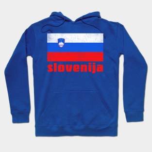 Slovenija / Slovenian  Faded Style Flag Design Hoodie